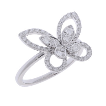 グラフ バタフライシルエット リング シルバー RGR769 K18ホワイトゴールド WG レディース ジュエリー 【中古】【jewelry】