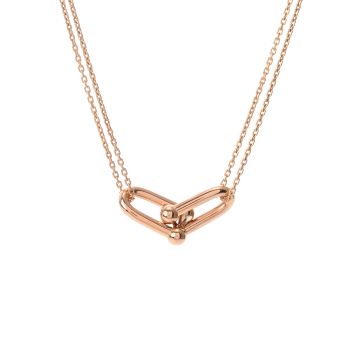 ティファニー ハードウェア ダブルリンク ネックレス ピンク K18ピンクゴールド PG レディース ジュエリー 【中古】【jewelry】