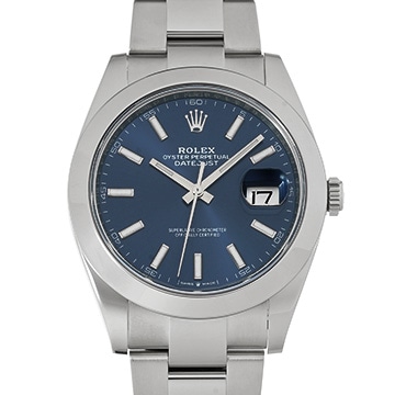 ロレックス デイトジャスト 41 126300 ブライトブルー メンズ 時計 【中古】【wristwatch】
