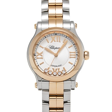 ショパール ハッピースポーツ 278573-6002 シルバー/ムービングダイヤモンド レディース 時計 【中古】【wristwatch】