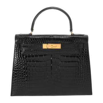 エルメス ケリー 28 外縫い 2WAY ブラック ポロサスリセ レディース バッグ 【中古】【bag】