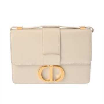 ディオール 30MONTAIGNE オフホワイト M9203UMOS ボックスカーフ レディース バッグ 【中古】【bag】