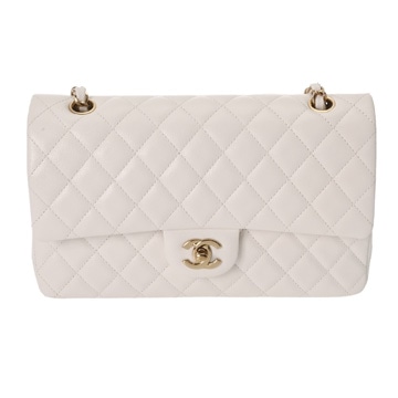 シャネル マトラッセ 11.12 クラシック ハンドバッグ  25cm ホワイト A01112 グレインドカーフスキン レディース バッグ 【中古】【bag】