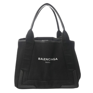 バレンシアガ ネイビーカバス S ブラック 339933 キャンバス/レザー レディース バッグ 【中古】【bag】