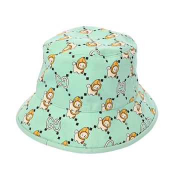 グッチ バケットハット Pikarar KAWAII #M ミントグリーン 736960 コットン ユニセックス 帽子 【中古】【other】