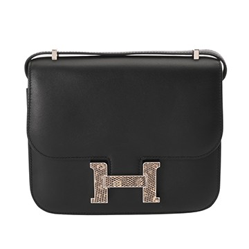 エルメス コンスタンス3 18 ブラック ヴォースイフト/リザード レディース バッグ 【中古】【bag】