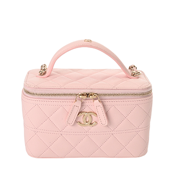 シャネル マトラッセ  ヴァニティケース ピンク グレインドカーフスキン レディース バッグ 【中古】【bag】