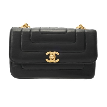 シャネル ラグジュアリー ブラック ラムスキン レディース バッグ 【中古】【bag】