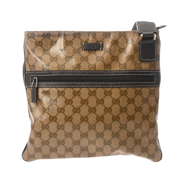 グッチ GGクリスタル ベージュ/エボニー/ダークブラウン 264217 PVC/レザー ユニセックス バッグ 【中古】【bag】