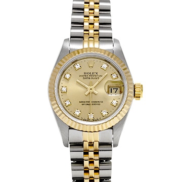 ロレックス デイトジャスト 69173G シャンパン/ダイヤモンド レディース 時計 【中古】【wristwatch】