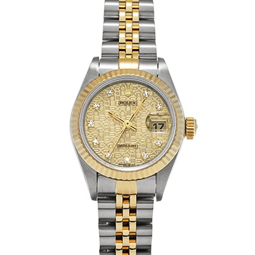 ロレックス デイトジャスト 26 69173G シャンパンコンピュータ/ダイヤモンド レディース 時計 【中古】【wristwatch】