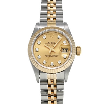 ロレックス デイトジャスト 69173G シャンパン/ダイヤモンド レディース 時計 【中古】【wristwatch】