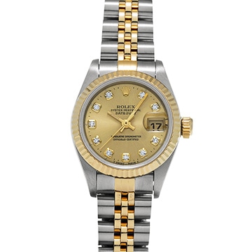 ロレックス デイトジャスト 69173G シャンパン/ダイヤモンド レディース 時計 【中古】【wristwatch】
