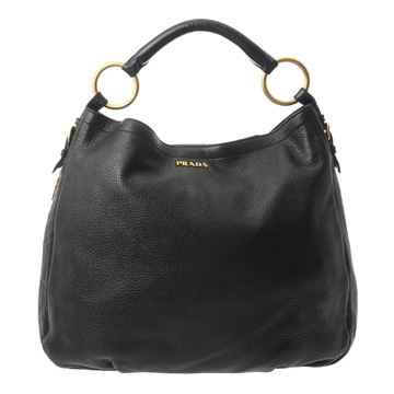 プラダ ワンショルダーバッグ ブラック レザー メンズ バッグ 【中古】【bag】