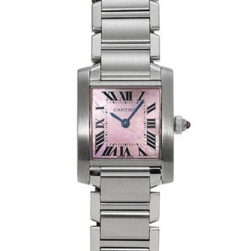カルティエ タンクフランセーズ SM　 W51028Q3 ピンクシェル レディース 時計 【中古】【wristwatch】