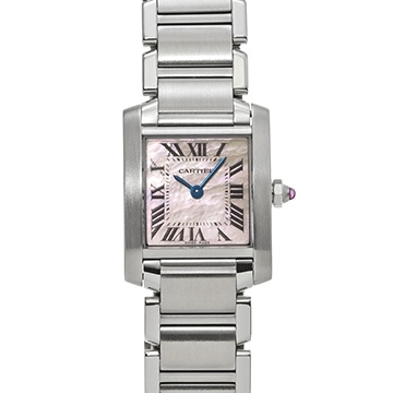 カルティエ タンクフランセーズ SM　 W51028Q3 ピンクシェル レディース 時計 【中古】【wristwatch】
