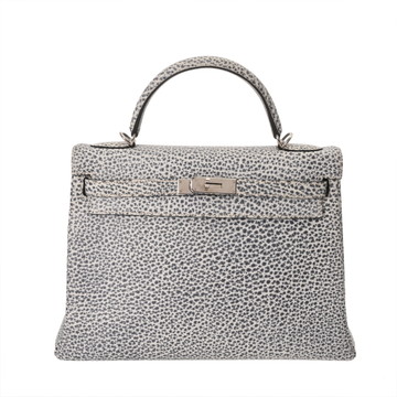 エルメス ケリー 32 内縫い  ダルメシアン ブッフルスキッパー レディース バッグ 【中古】【bag】