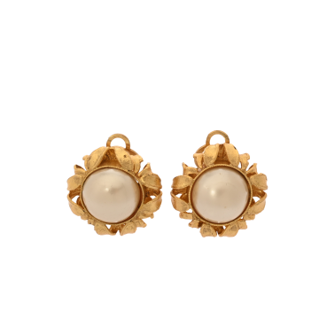 シャネル イヤリング ゴールド/ホワイト GP/フェイクパール レディース ジュエリー 【中古】【jewelry】