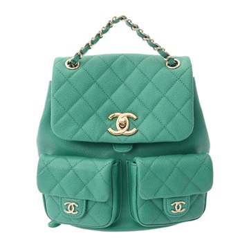 シャネル マトラッセ スモールバックパック グリーン AS3787 グレインドカーフスキン レディース バッグ 【中古】【bag】