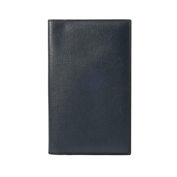 ヴァレクストラ 二つ折り札入れ ネイビー レザー ユニセックス 財布 【中古】【purse】