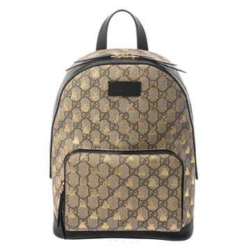 グッチ スモール バックパック ベージュ/エボニー/ブラック 427042 GGスプリームキャンバス/レザー ユニセックス バッグ 【中古】【bag】