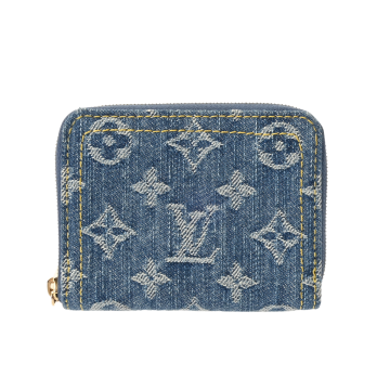 ルイ ヴィトン モノグラムデニム ジッピーコインパース ブルー M82957 デニム ユニセックス 財布 【中古】【purse】