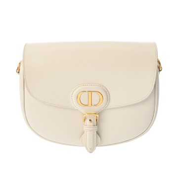 ディオール BOBBYバッグ ミディアム ホワイト M9319UMOL ボックスカーフ レディース バッグ 【中古】【bag】