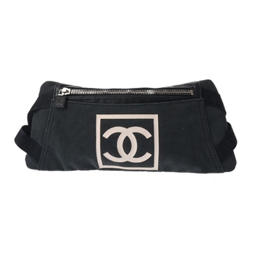 シャネル スポーツ ウエストポーチ ネイビー キャンバス レディース バッグ 【中古】【bag】