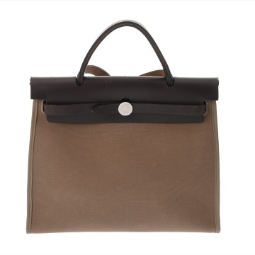 エルメス エールバッグ ジップ PM 2WAY エトゥープ/エベンヌ トワルオフィシェ/ヴァッシュハンター ユニセックス バッグ 【中古】【bag】