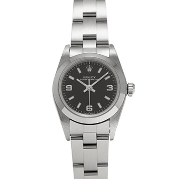 ロレックス オイスターパーペチュアル 76080 ブラック レディース 時計 【中古】【wristwatch】