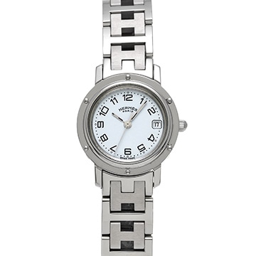 エルメス クリッパー CL4.210 ホワイト レディース 時計 【中古】【wristwatch】
