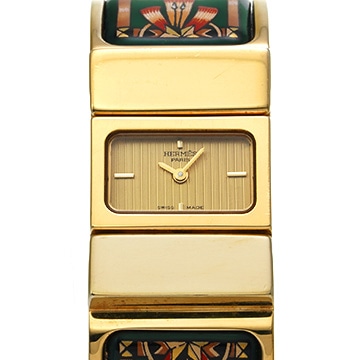 エルメス ロケ L01.201 シャンパン レディース 時計 【中古】【wristwatch】