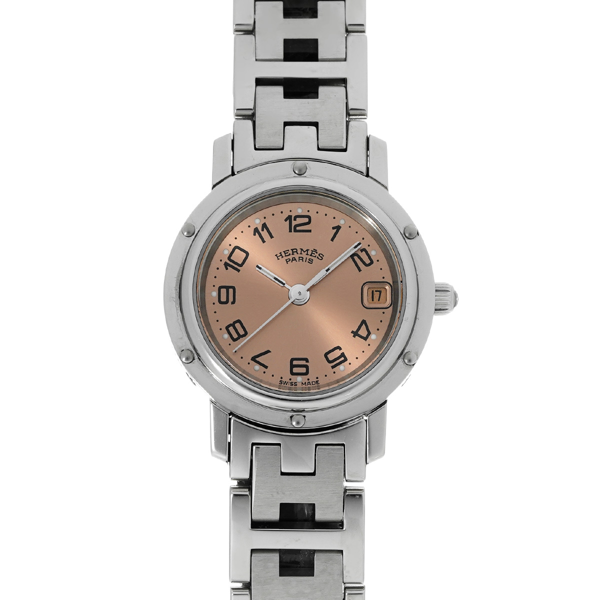 エルメス クリッパー CL4.210 ピンク レディース 時計 【中古】【wristwatch】