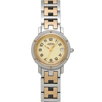 エルメス クリッパー CL4.220 アイボリー レディース 時計 【中古】【wristwatch】