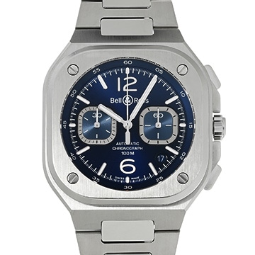 ベル＆ロス BR 05 クロノ ブラックスチール BR05C-BU-ST/SST ブルー メンズ 時計 【中古】【wristwatch】