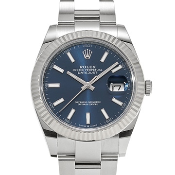 ロレックス デイトジャスト 41 126334 ブライトブルー メンズ 時計 【中古】【wristwatch】