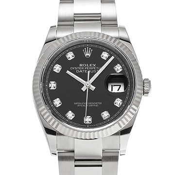 ロレックス デイトジャスト 36 126234G ブライトブラック/ダイヤモンド メンズ 時計 【中古】【wristwatch】