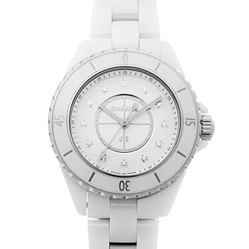 シャネル J12 33MM H5703 ホワイトラッカー/ダイヤモンド レディース 時計 【中古】【wristwatch】