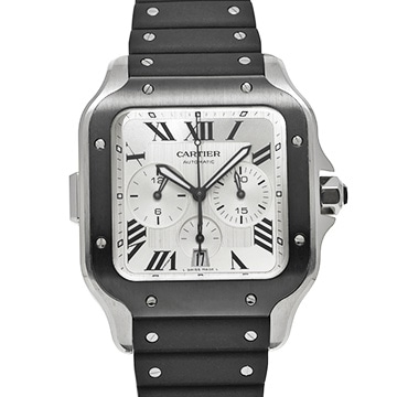 カルティエ サントス ドゥ カルティエ クロノグラフ XL WSSA0017 シルバー メンズ 時計 【中古】【wristwatch】