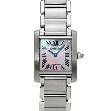 カルティエ タンクフランセーズ SM　 W51028Q3 ピンクシェル レディース 時計 【中古】【wristwatch】