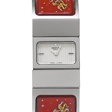 エルメス ロケ LO1.210 シルバー レディース 時計 【中古】【wristwatch】