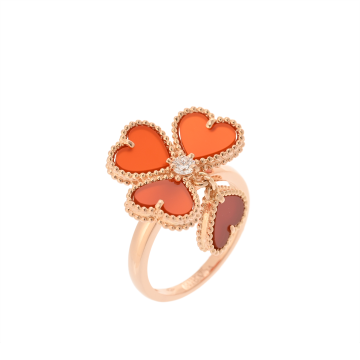 ヴァン クリーフ&アーペル スウィートハート リング #49 ピンク K18ピンクゴールド PG レディース ジュエリー 【中古】【jewelry】