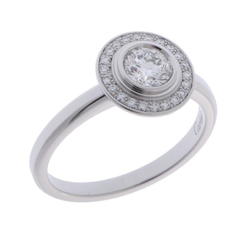 カルティエ ダムール サークル リング #51 シルバー Pt950プラチナ レディース ジュエリー 【中古】【jewelry】