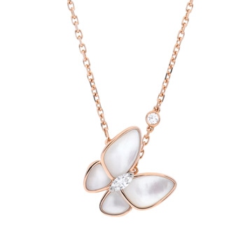 ヴァン クリーフ&アーペル ドゥパピヨン ネックレス ゴールド K18ピンクゴールド PG レディース ジュエリー 【中古】【jewelry】