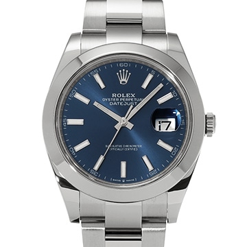 ロレックス デイトジャスト 41 126300 ブライトブルー メンズ 時計 【中古】【wristwatch】