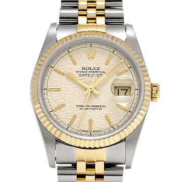 ロレックス デイトジャスト 16233 アイボリーコンピュータ メンズ 時計 【中古】【wristwatch】