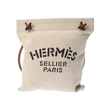 エルメス アリーヌ MM クレ/ゴールド トワルシェブロン/ヴォースイフト レディース バッグ 【中古】【bag】