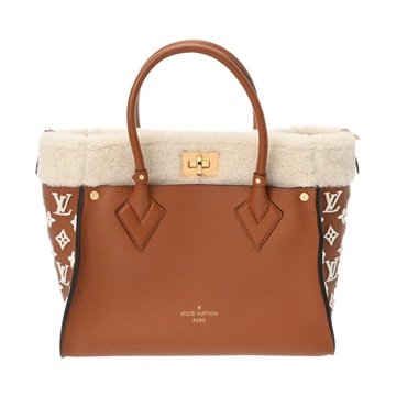 ルイ ヴィトン オンマイサイド MM ブラウン M21004 グレインカーフレザー/シアリング レディース バッグ 【中古】【bag】