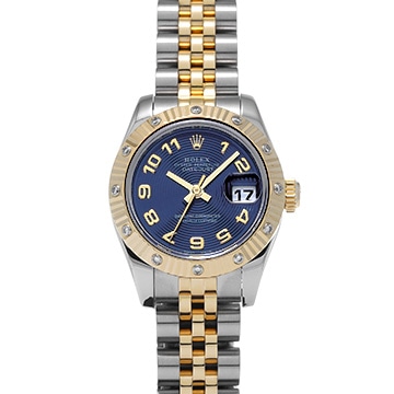 ロレックス レディ デイトジャスト 26 179313 ブルーコンセントリック レディース 時計 【中古】【wristwatch】