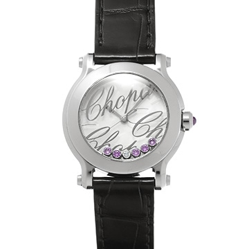 ショパール ハッピースポーツ 278509-3047 ホワイトシェル/ダイヤモンド レディース 時計 【中古】【wristwatch】